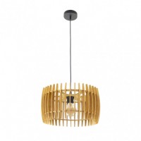 Distribuidor - Lâmpadas Diversas | Colgantes Rustica | COLGANTE POPLAR 1XE27 MADERA NATURAL REGX35X35 CM Ref: 156693515